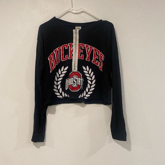 PINK Victoria’s Secret Ohio State Buckeyes Zip Crop Top (XS) - Picture 1 of 4